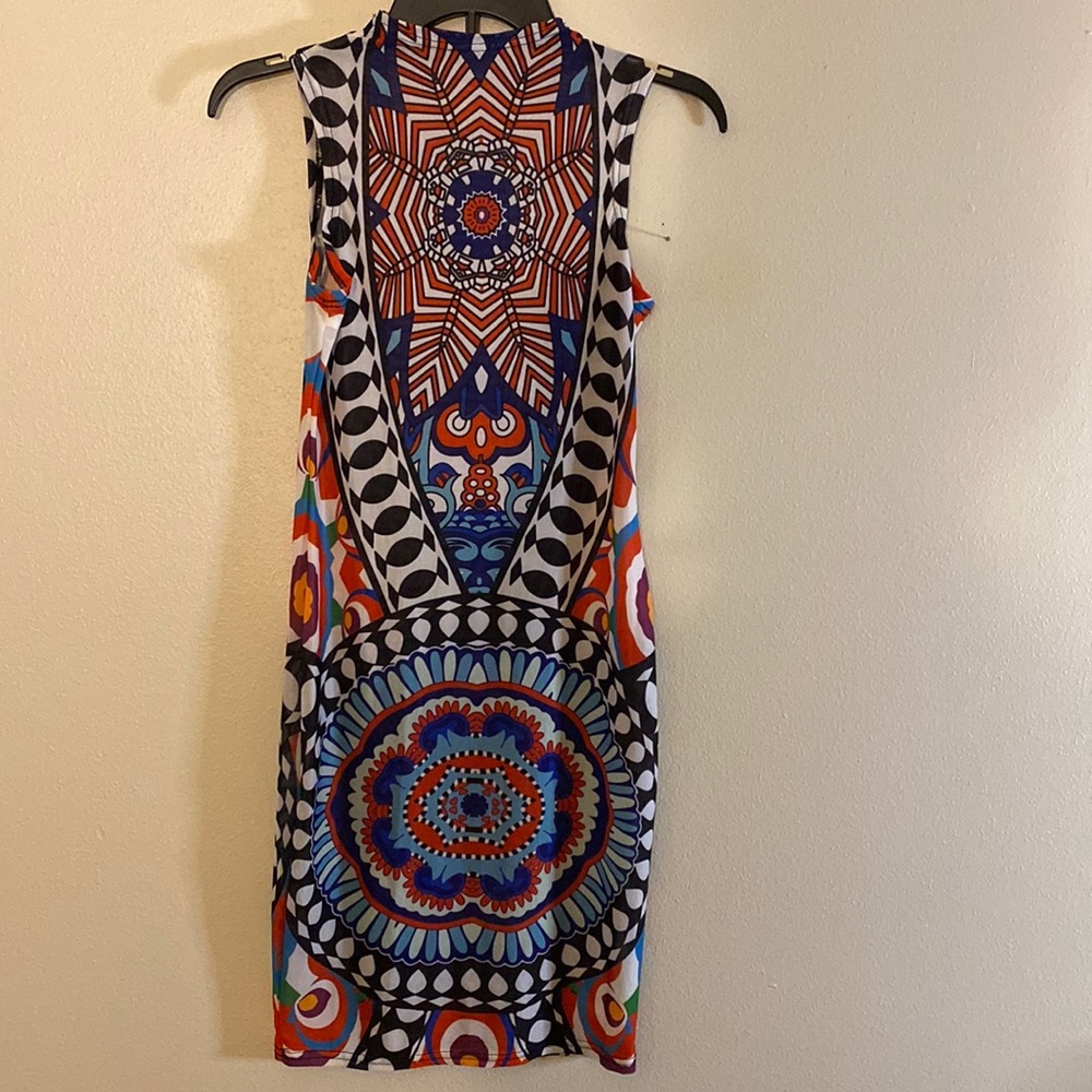 Aztec Mesh See-Through Dress